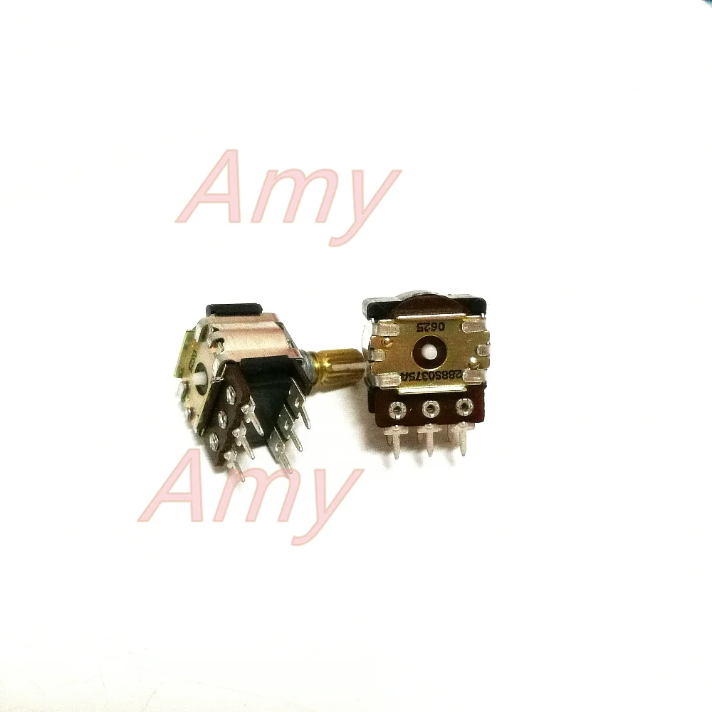 2pcs/lot  The original dual encoder 6 foot 16 step posioning 288S0375A copper serrated shaft 15MM