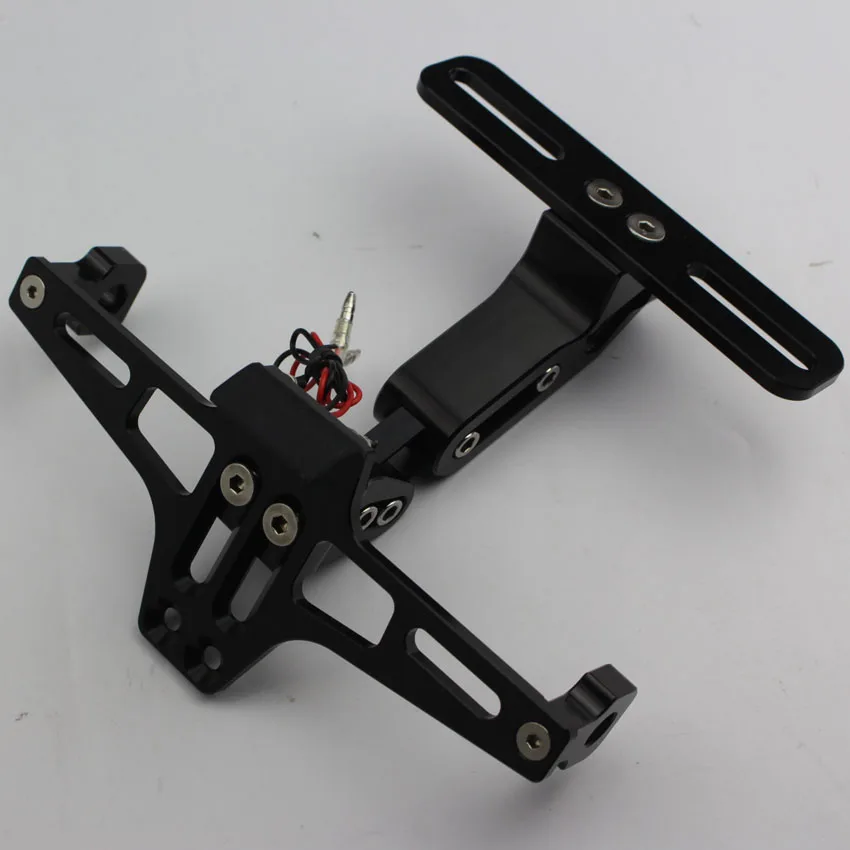 Motorcycle Parts Universal motorbike Adjustable Angle Aluminum License Number Plate Frame Holder Bracket For Honda Yamaha