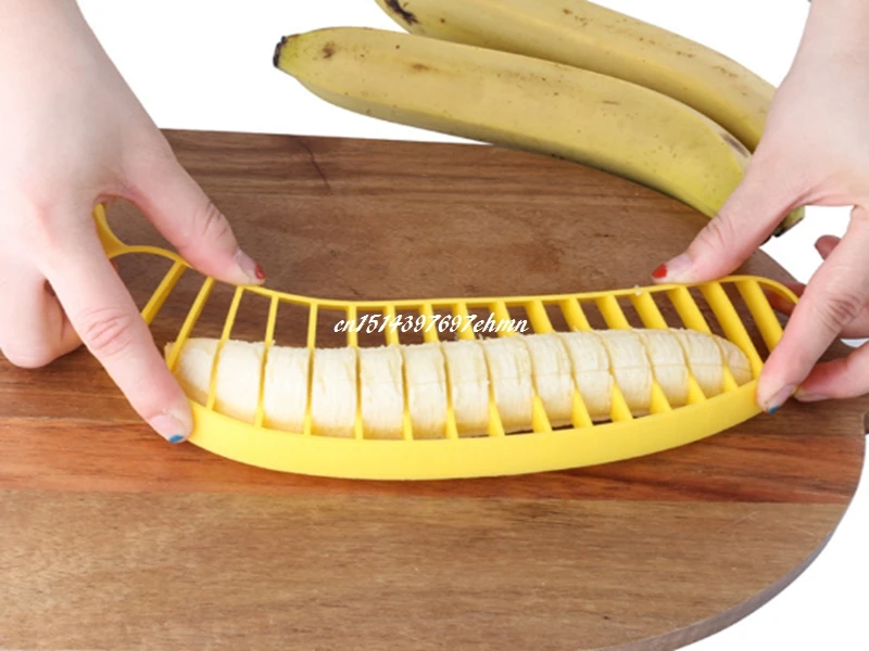 100pcs/lot Banana Slicer Chopper Cutter Plastic Banana Salad Make Tool Fruit Salad Sausage Cereal Banana Cutter