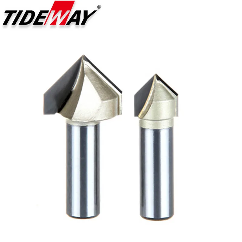 TideWay V tipo 3D fresa per legno fresa in PVC bordo acrilico smussatura strumento per incisione strumento di taglio coltello tipo V 1/4*1/4