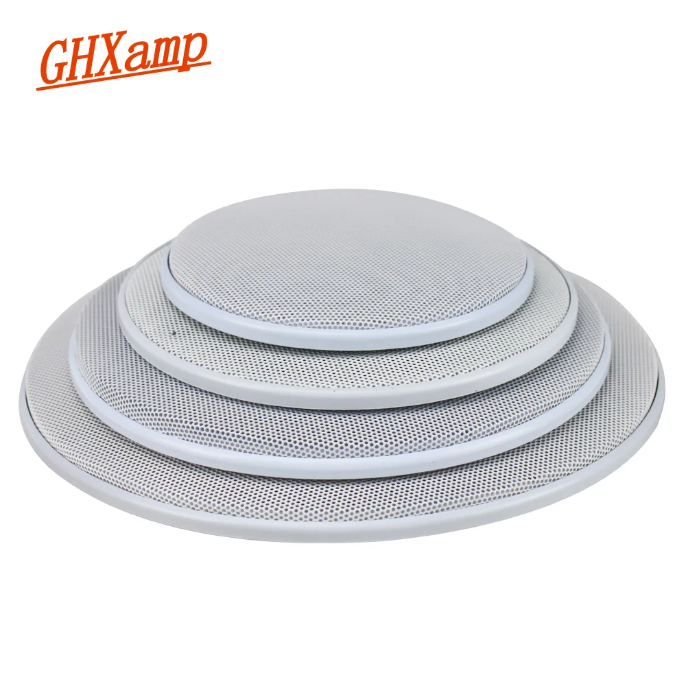 GHXAMP 2PCS 4 cale 5 cali 8 cali Samochodowy głośnik sufitowy Grill Siatka Obudowa Siatka 6,5 cala Osłona ochronna Subwoofer DIY ABS Biały