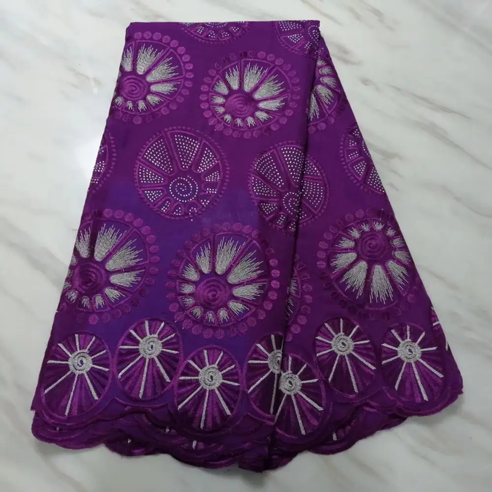 

Purple Lace Fabric 2019 High Quality African French Swiss Lace Fabric With 3D Flower,Stones&Beads For Nigerian Wedding Dress