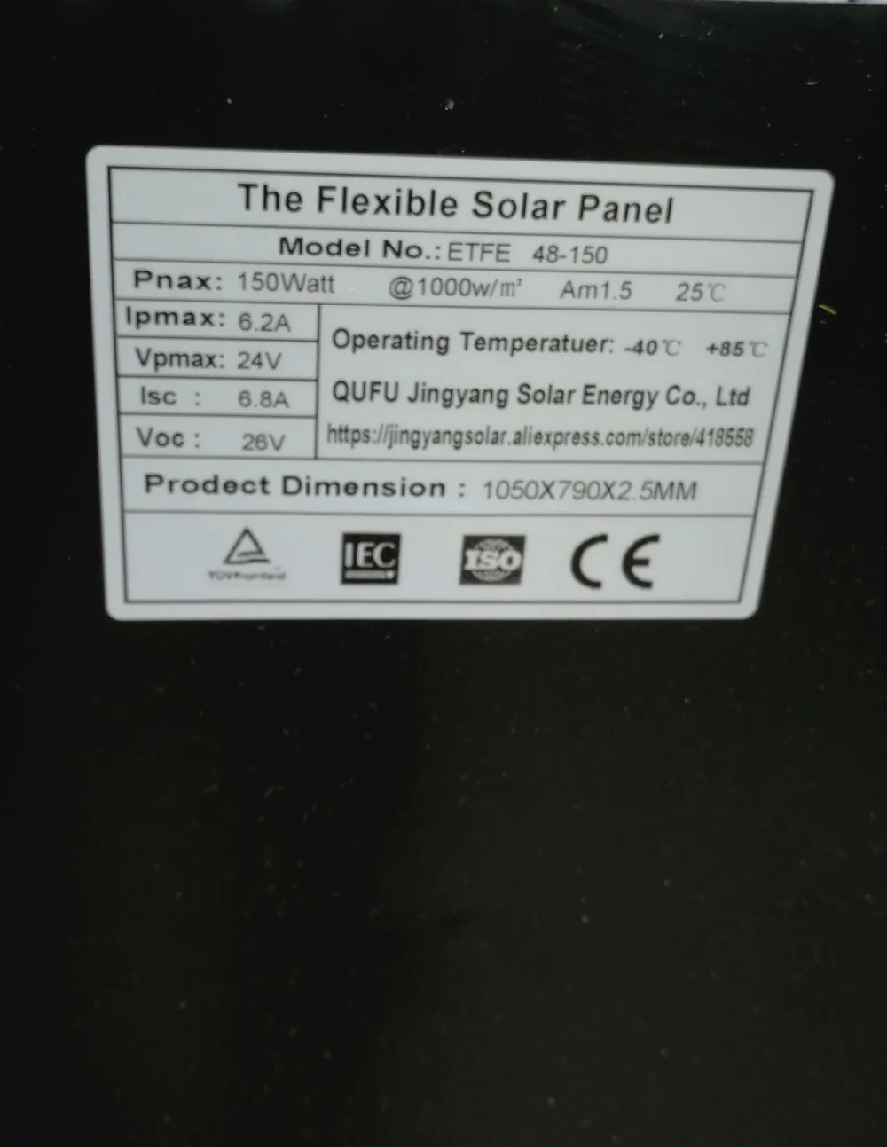 300W Solar Panel 24VDC ETFE Flexible Solar Panel 150w 2PCS Monocrystalline Solar Cell 22% Charging Efficiency