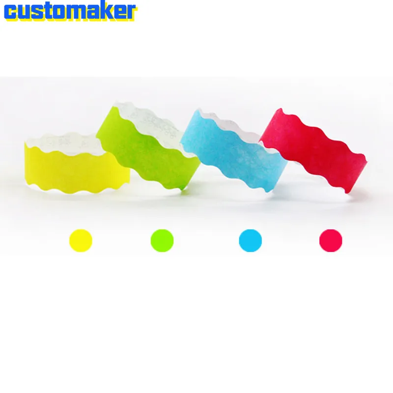 Colorful Tyvek Paper Wristband ID for Party Events, VIP Bracelet, Guest Entry Identification, Music Festival, Active