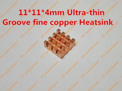 10pcs 11*11*4mm Ultra-thin Groove fine copper heatsink video memory internal storage MOS Router electronic IC chip heat sink