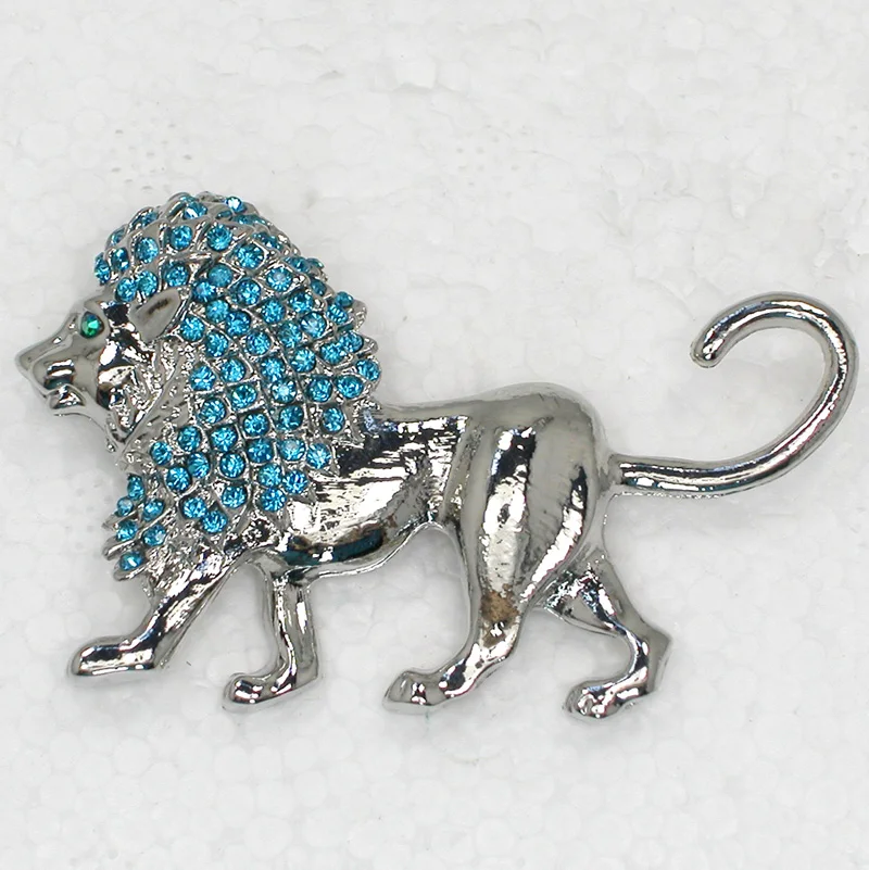 60pcs/lot Mixed Color (Can Notes Color) Wholesale Fashion Brooch Rhinestone Lion Corsage Pin brooches C101064