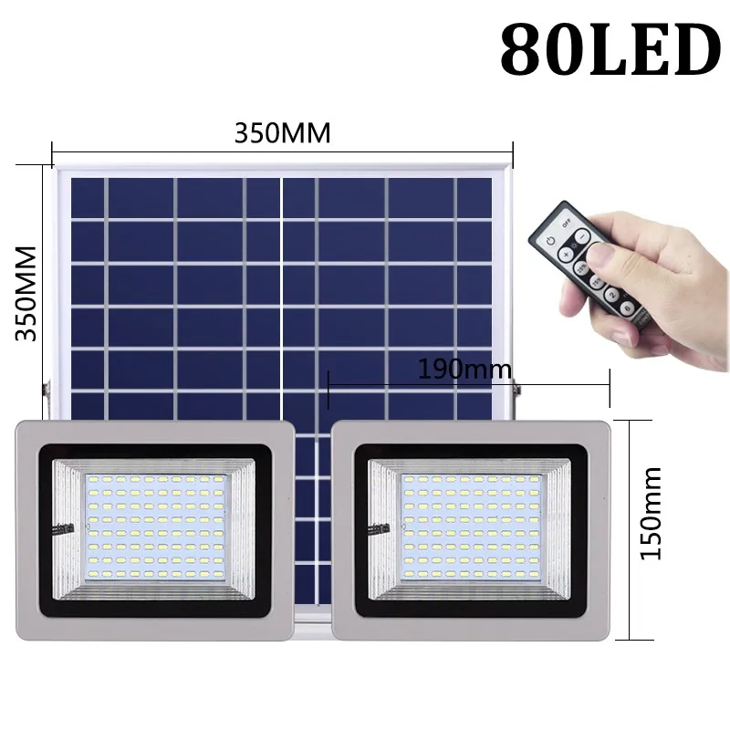 Imagem -05 - Holofotes Ip65 200w 160w 120w 72w Solar Projectores Led Outdoor Solar Lights Flood Light Paisagem Lâmpada para Lawn Garden Road