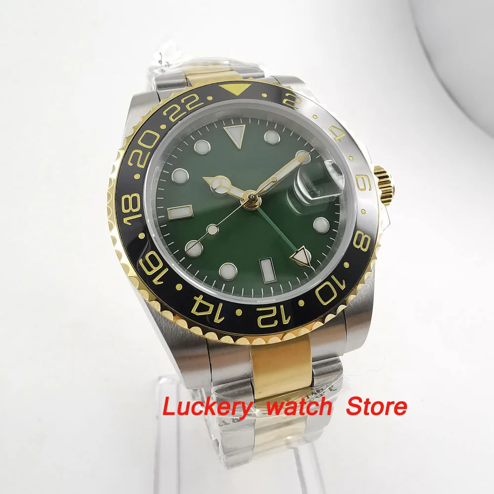 

40mm no logo green dial Luminous saphire glass;black Ceramic Bezel SUB Automatic movement men's watch-BA41