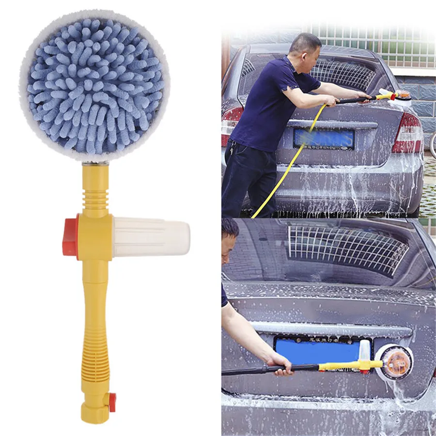 Portable Automatic Car Foam Brush Washer Professional Spray Foam Rotating Brush Auto Clean Tools Wash Switch Water Flow