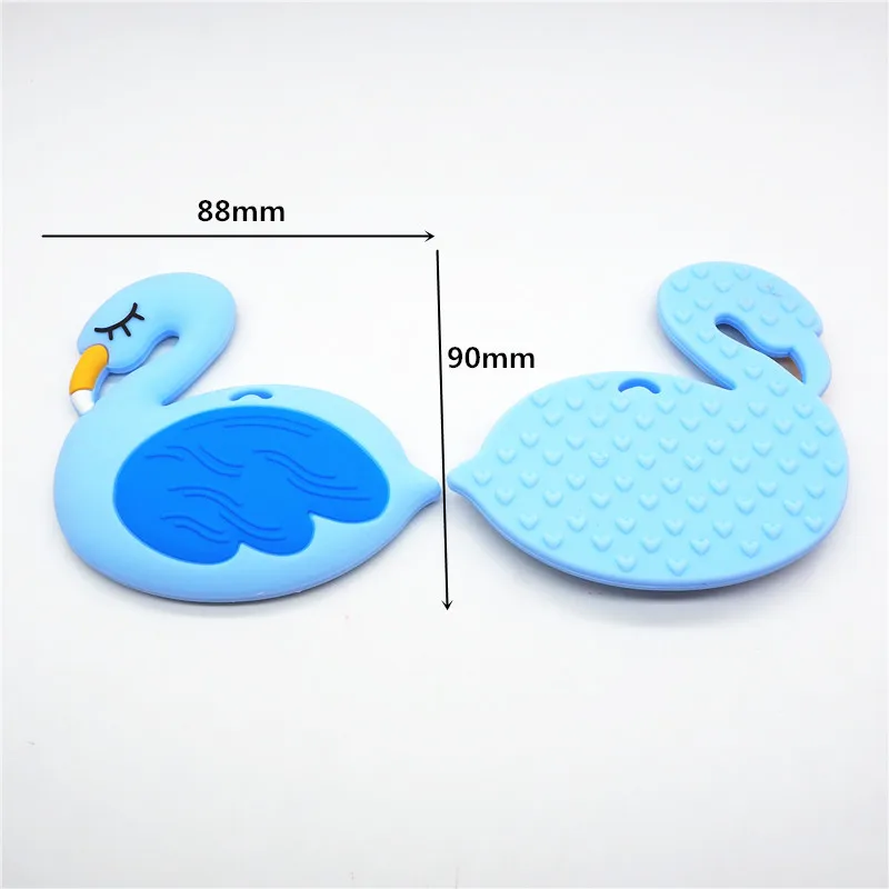 Chengkai 5PCS Silicone Flamingo Teether DIY Baby Cartoon Swan Pacifier Dummy Teething Pendant Nursing Sensory Animal Toy Gift