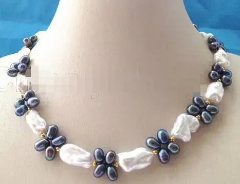 

Selling Jewelry>>21mm white + black Reborn Keshi baroque freshwater pearl necklace