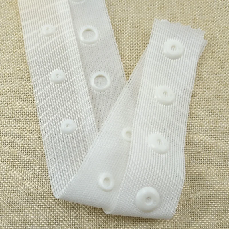 

High Quality Garment Accessory 25mm Tape Width Plastic Snap Fastener with Dia.10mm Dia.13mm Snap Button,50 yards/lot