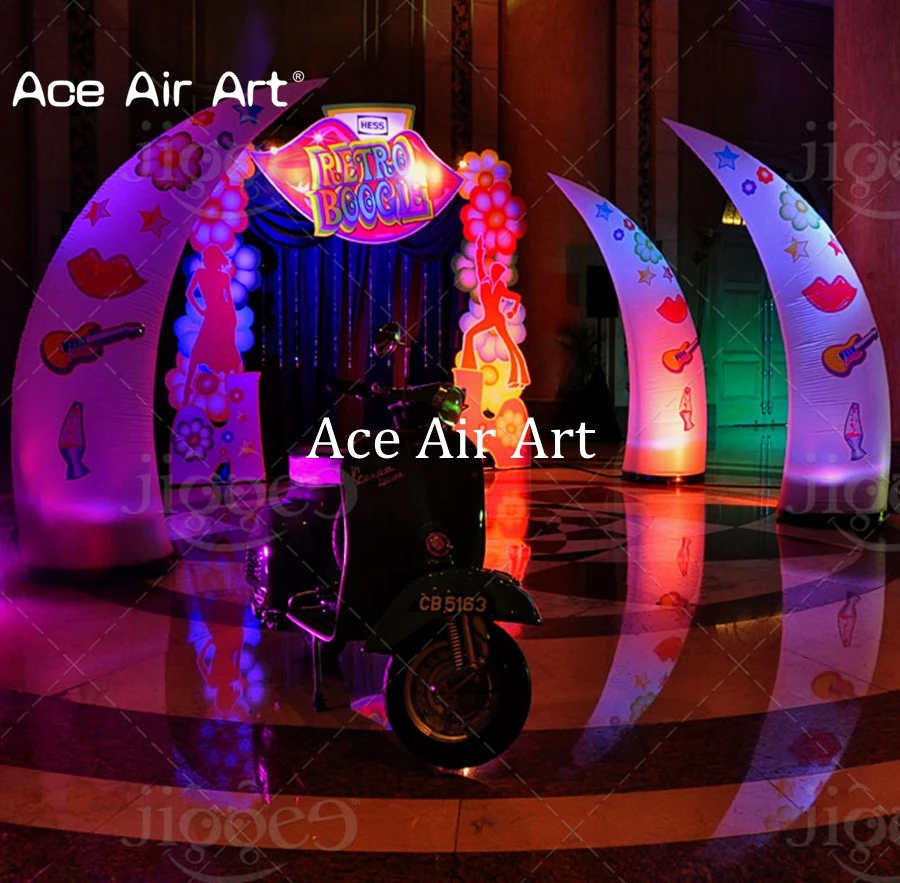 Attractive Inflatable Crescent Cone/Pillars with Remote Control Lights for Stage Advertising and Promotion by Ace Air Art