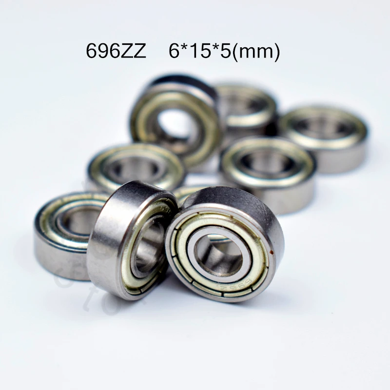 금속 밀봉 베어링 696, 696ZZ, 696ZZ, 크롬 스틸 베어링, ABEC-5 베어링, 6*15*5mm, 10 개, 무료 배송