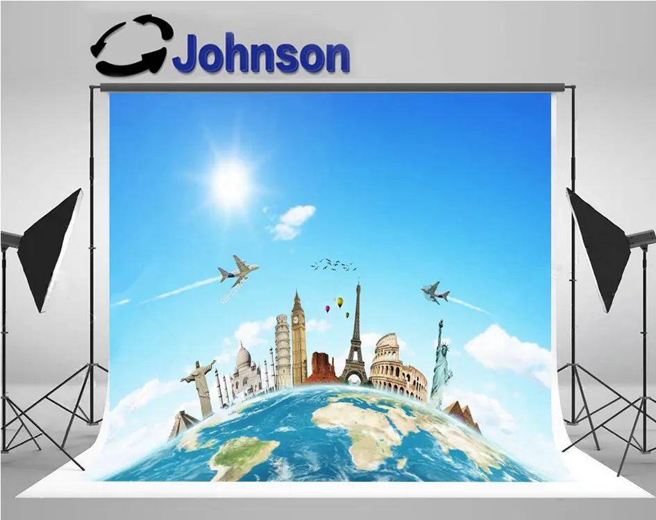 

Travel World Monument Concept earth Sunshine backdrops High quality Computer print wall background