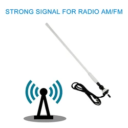 라디오 안테나 해양 보트 FM AM 공중 자동차, 방수 고무 오리 쌍극자, 유연한 FM 변조기, 오토바이 ATV UTV 트랙터용