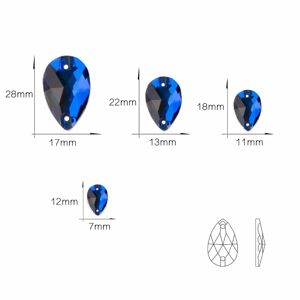 YANRUO 3230 Drop AAAAA Quality Sewing Crystal Flatback Rhinestones Sew On Stones Glass For Dresses Clothes Jewelry