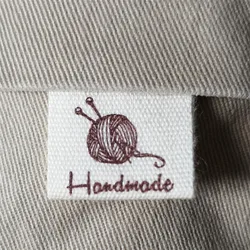 200pcs handmade label in stock/cloth private label printed cotton ribbon  label tag garment print tag Retro cotton label