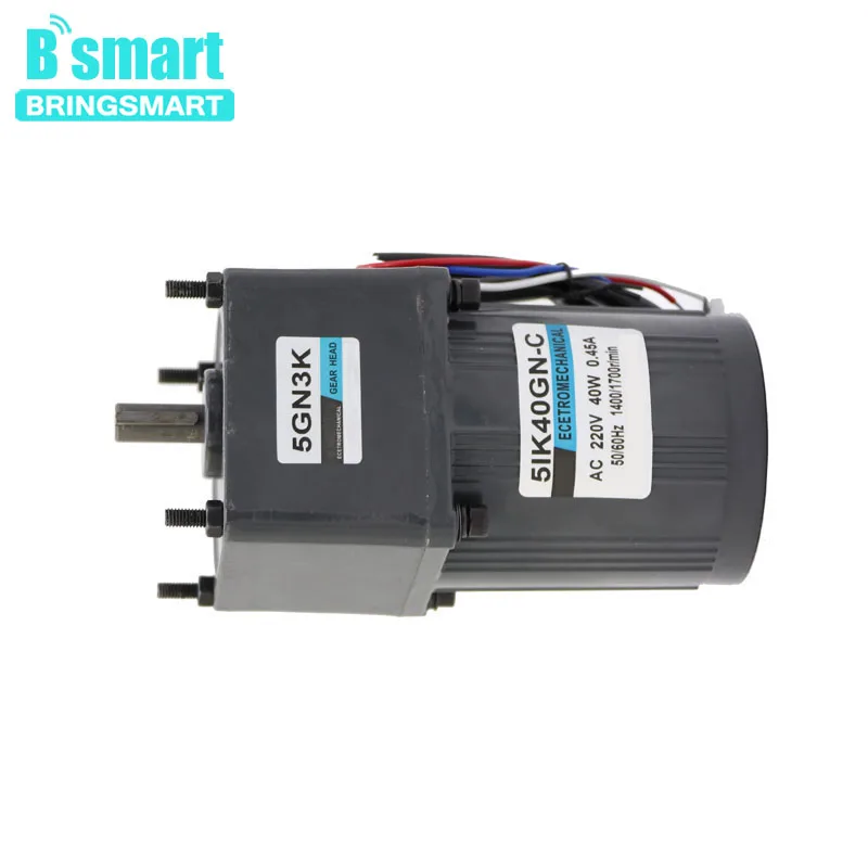 5IK40GN-C AC 220V 40W Single Phase Motor AC Geared Constant Speed Motor Fixed Speed Low Speed Motor Reversible with Capacitance