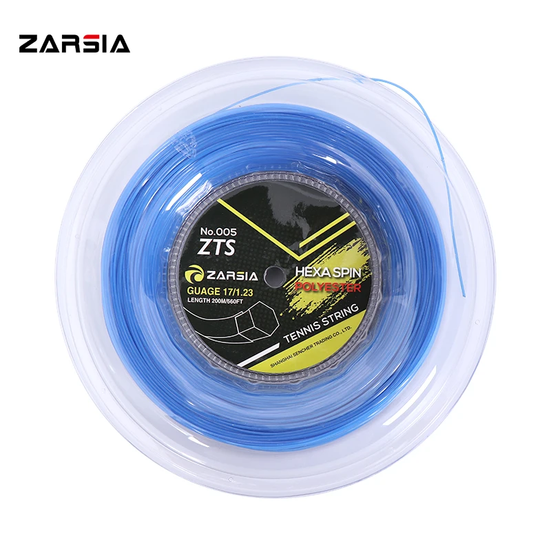 1 Катушка, 200 м, оригинальная Шестигранная теннисная нить ZARSIA 1,23 мм, поворотная веревка Hexaspin, контроль мощности, полиэфирные струны