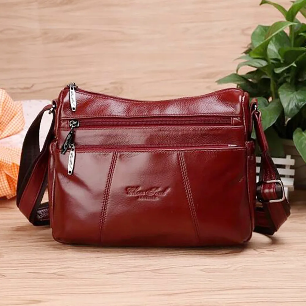 100% Genuine Leather Skin Fashion Women\'s Bag Shoulder Ladies Famous Brand Casual Trending Cross body Hobo Messenger Satchel Bag