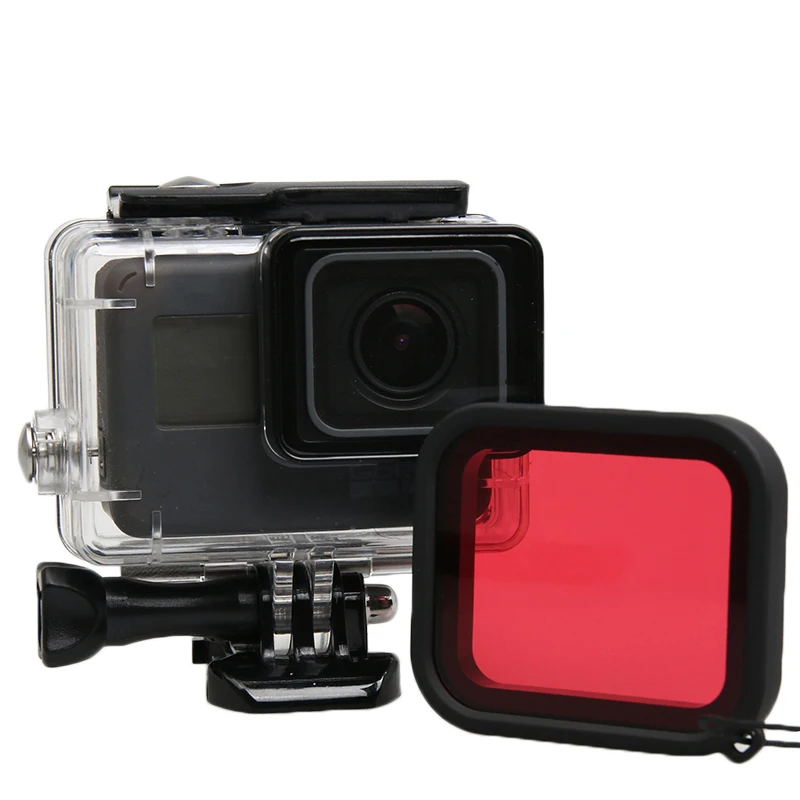 waterproof Case Red Pink Purple Diving Filter lens Dive Underwater Lente Filtors For Go pro Gopro Hero 5 6 7 Black Accessories