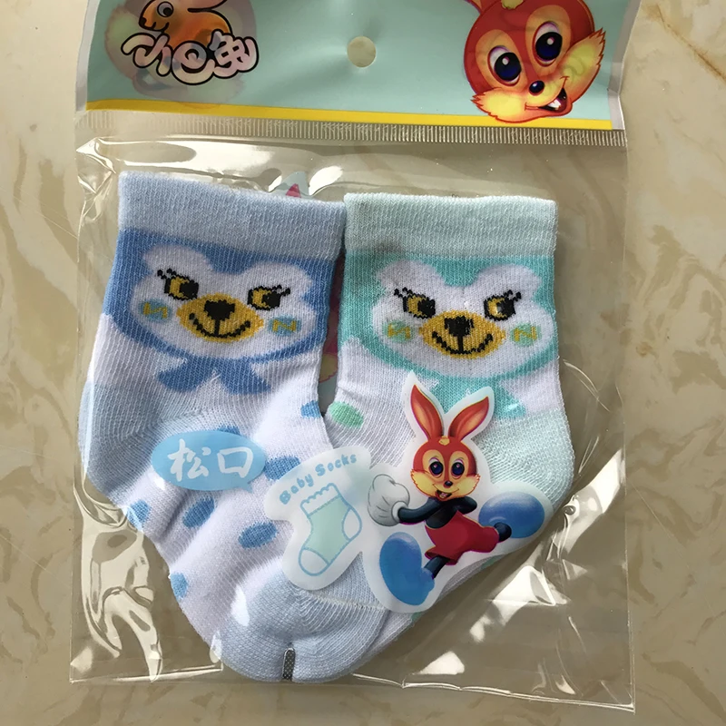 2-pack Socks for Newborns Baby Infant 0-3 Months Cotton Cute Cartoon Four Season Socks Dog Cat Bear HandSewn Toe Comfortable