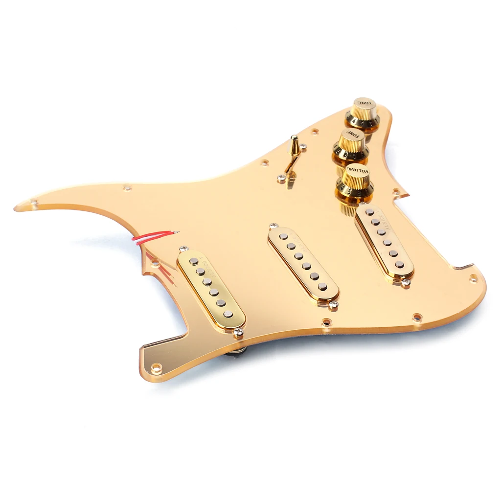 282*225*50mm lustro powierzchni Prewired 3 pojedyncza cewka Pickguard SSS dla Fender gitara złota