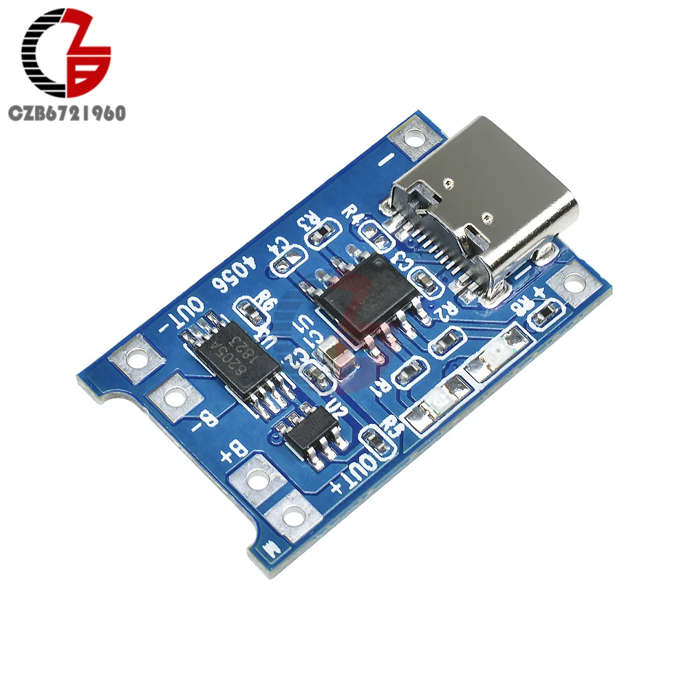 Type-C TP4056 18650 Lithium Battery Charging Board 5V 1A USB Li-ion Lithium Cell Charger Protection Module for Mobile Power DIY