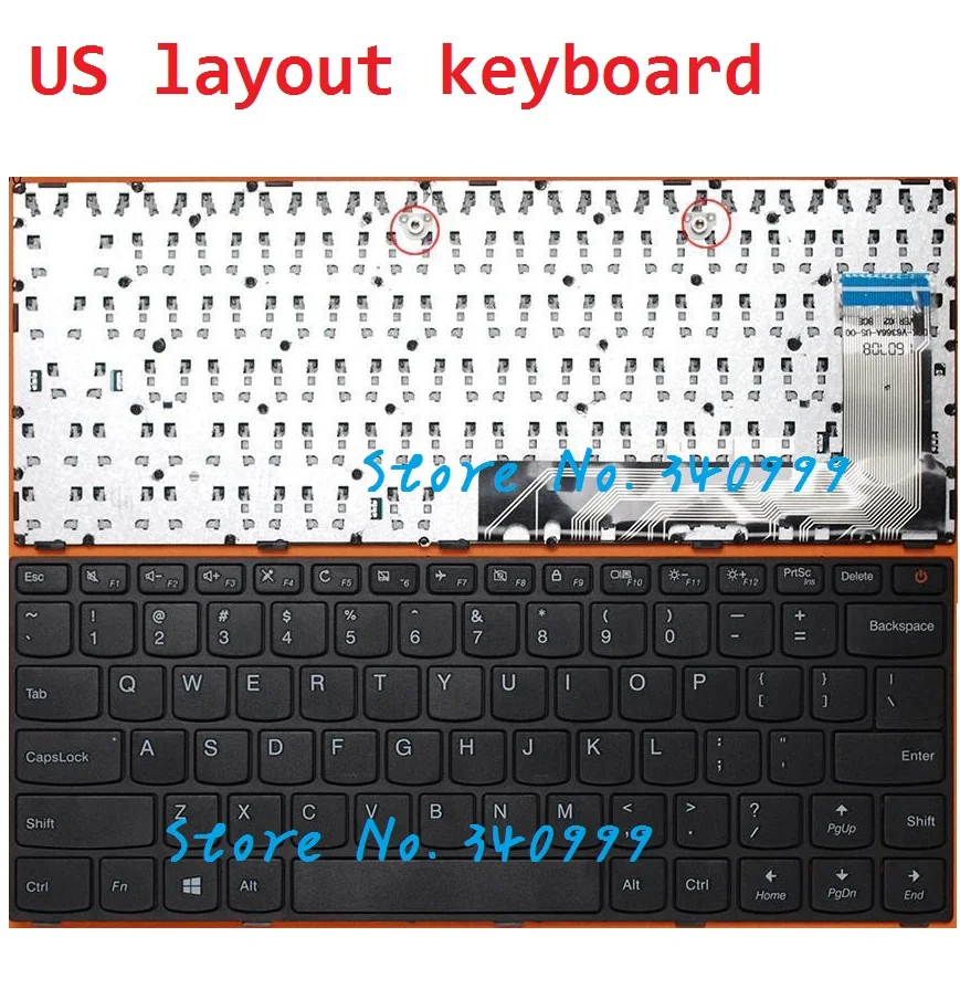 New Laptop keyboard For Lenovo IdeaPad 110-14ISK US With Frame