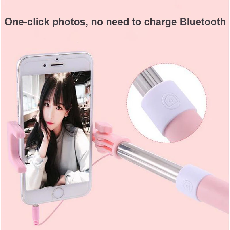 Universal Mini Selfie Stick With Button Wired Silicone Handle Monopod For iPhone 6/6S Android Samsung Huawei Xiaomi Sticks