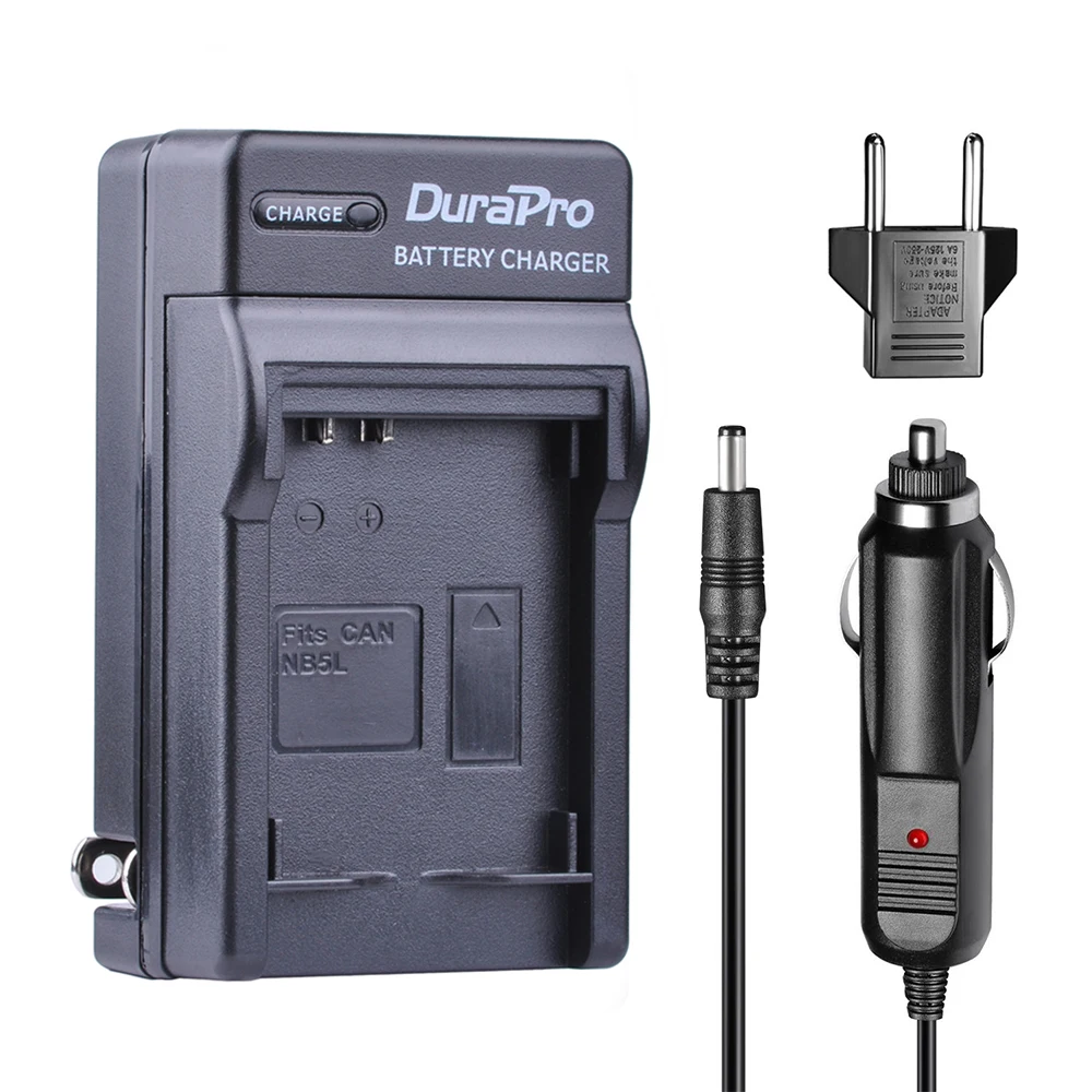 Durapro-バッテリーおよび自動車用充電器,Canon,nb 5l,s110,sx200,sx210,sx220,sx230,is,s,ixus,850, 870, 800, 860, 990,sd用950、970、2個