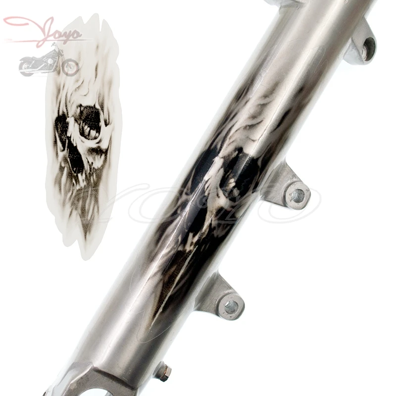 

Прозрачная наклейка с изображением черепа, вилки, наклейки, обтекатели, графический обтекатель для Kawasaki Vulcan Suzuki Intruder V-Strom M109R