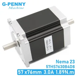 Nema 23ステッピングモーター,デュアルシャフト,57x76mm,d = 8mm,1.89n。m 3a 4線式1.8度,CNCマシンおよび3Dプリンター用