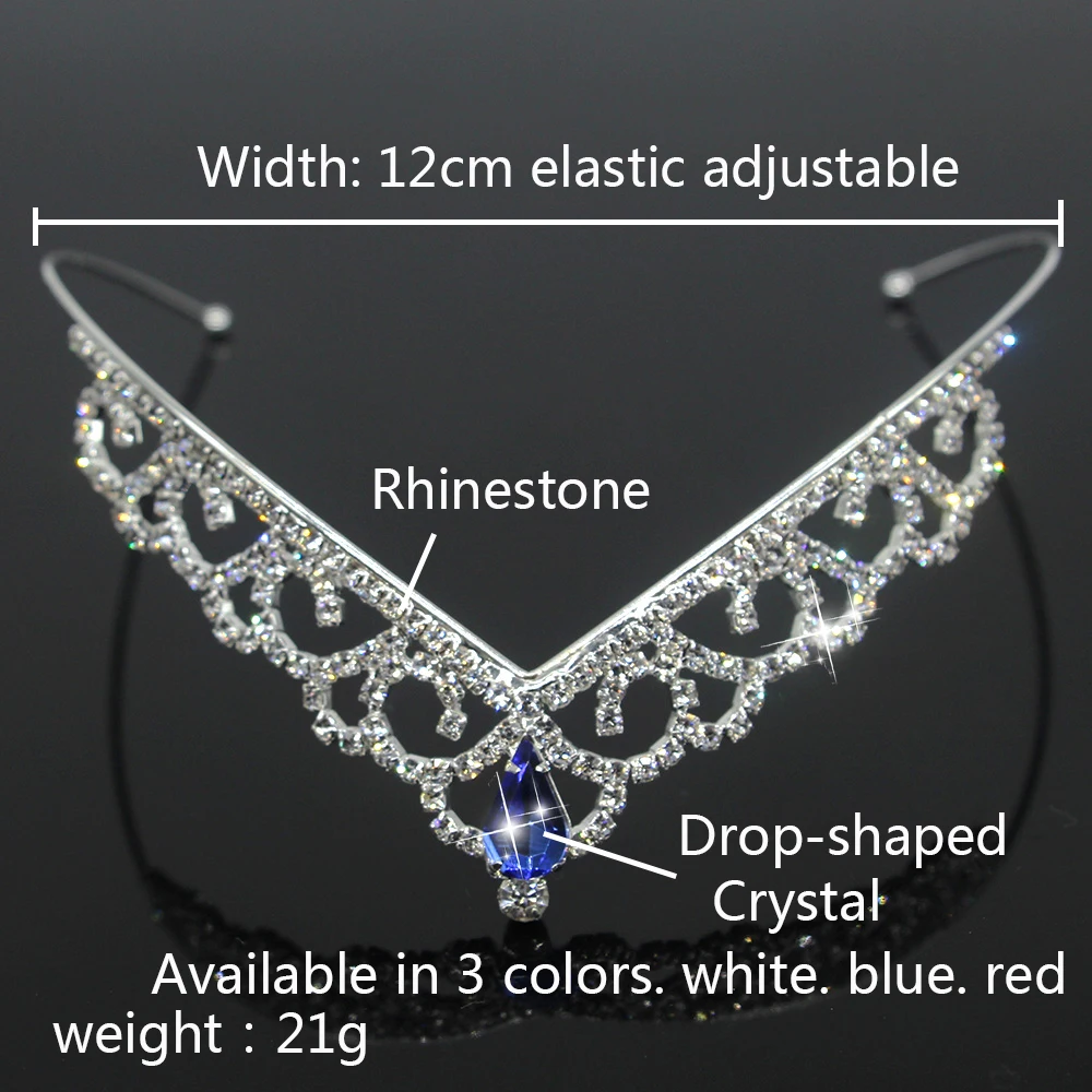 AINAMEISI Fashion Wedding Bridal Tiara Princess Crown Headband Water Drops Crystal Crown For Girls Hair Hoop Jewelry Party Gifts