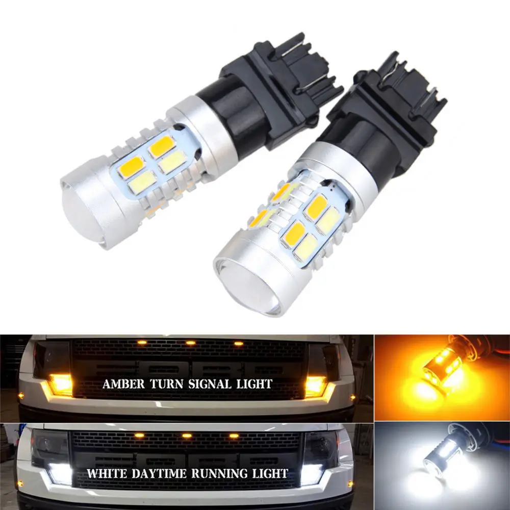 

2x High Power 3157 Dual-Color Switchback 20-SMD-5730 LED Bulbs Turn Signal light/Running Light DRL