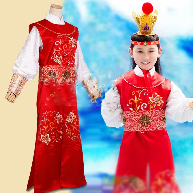 

Bao Yu Red Costume for Little Boy Dream of Red Mansion Qing Dynasty Children's Day Performance or Photography Costume Hanfu