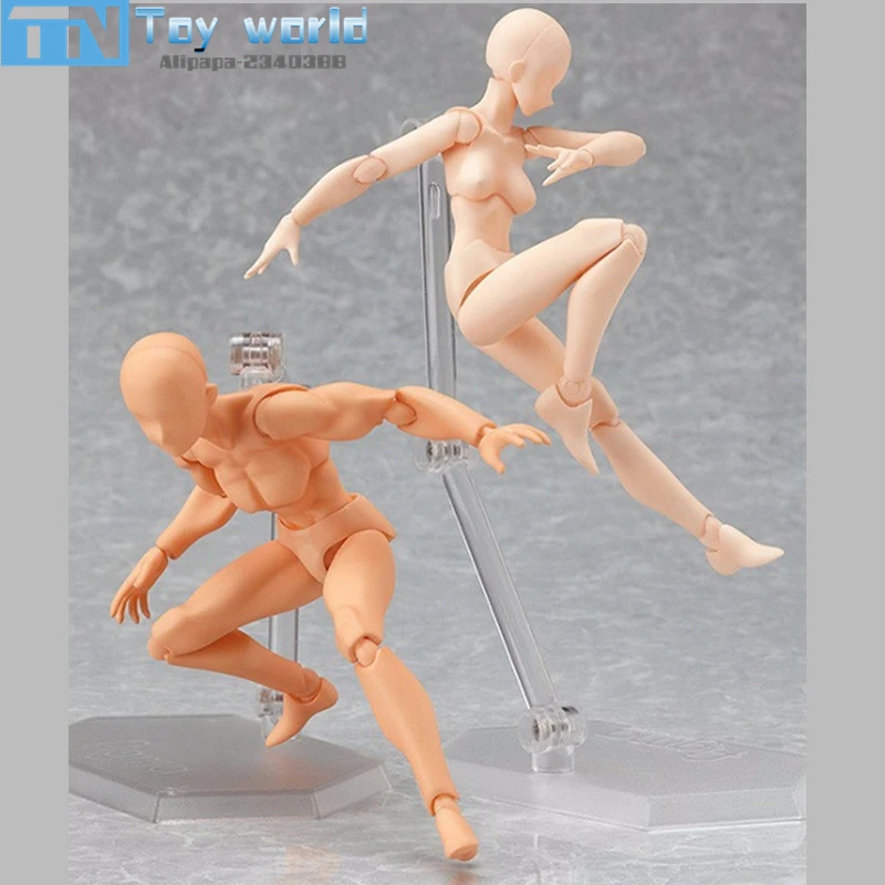 2023 Figma Artist Movable Limbs Male Female 13cm PVC Sketch model Toy Figure Model Mannequin bjd Art Sketch Draw Action Figures