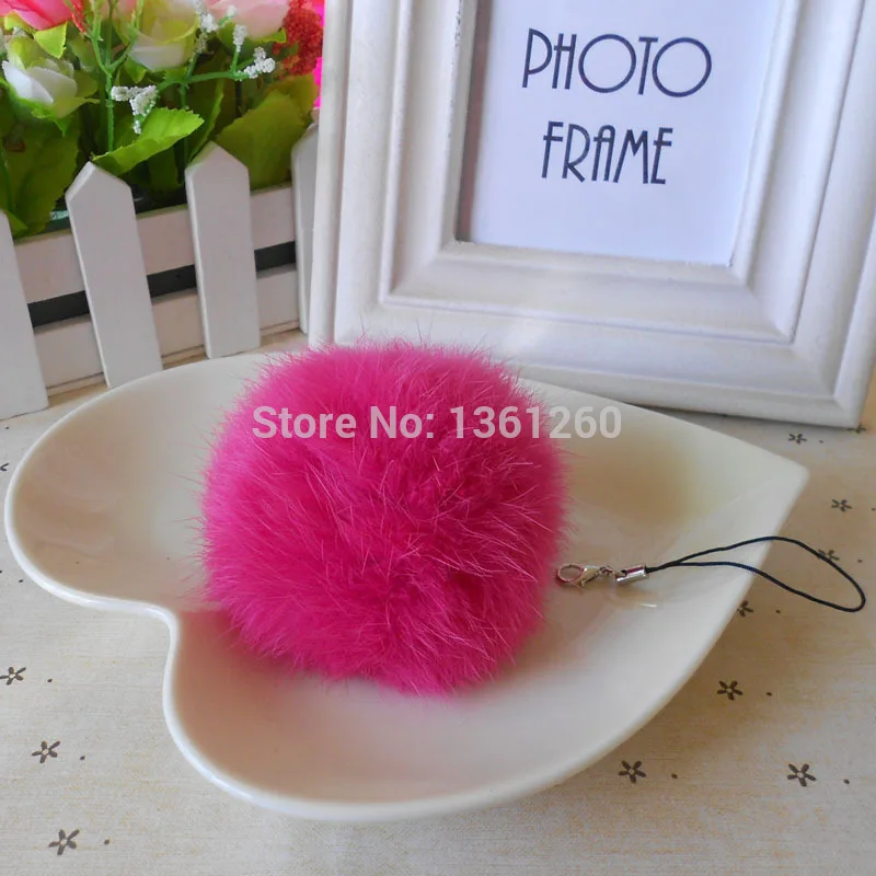 12 Stück/Set 8cm Echtes Kaninchenfell Schlüsselanhänger Damen Auto-Schlüsselkette Echter Fellbommel Schlüsselring Porte Clef Llaveros – Detail 6