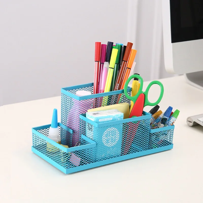 اللوازم المكتبية القرطاسية قلم رصاص حامل شبكة الجدول مكتب منظم صندوق تخزين لطلاب المدارس