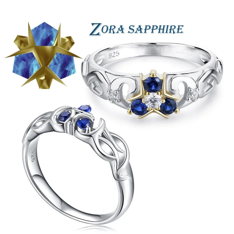 Zelda Tears of the Kingdom Zora Sapphire Sterling 925 Silver