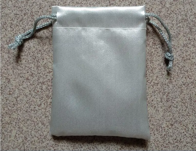 High quality 7*9cm drawstring Satin pouches for jewelry gift accessories cosmetics silver jewelry bags pouches