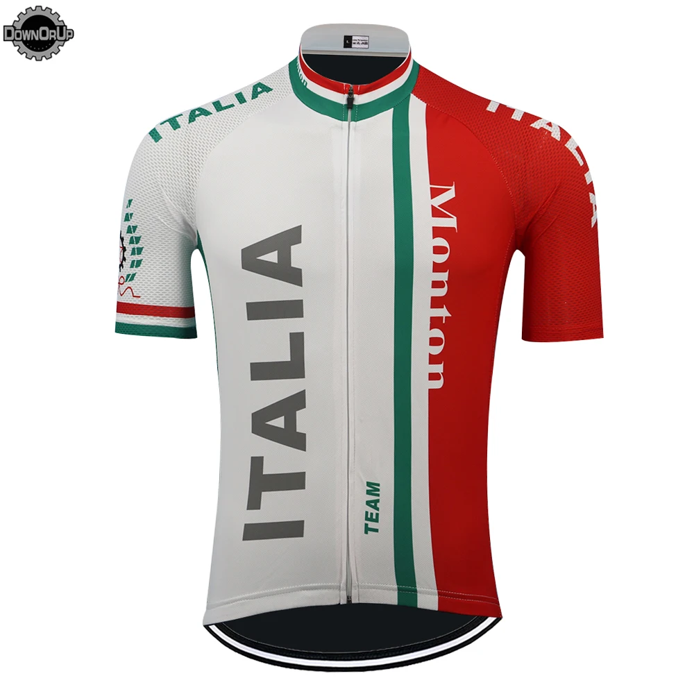 ITALIA Cycling Jersey Men Short Sleeve Italy Team Cycling Clothing Bike Wear Jersey Triathlon Clothes DOWNORUP MTB