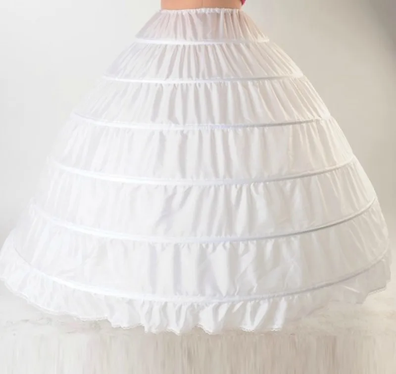 Freies verschiffen Hohe Qualität Weiß 6 Hoops Petticoat Krinoline Slip Unterrock Für Hochzeit Kleid Brautkleid Auf Lager 2018