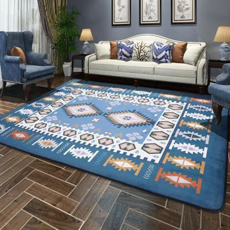 Mediterranean style Carpet for Living Room Large Area Carpets Bedside Tea Table Rugs Bedroom big size Rectangular Floor Mats Rug