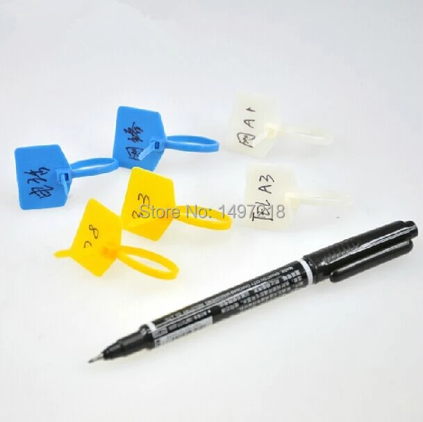 New 2014 freeshipping 500 pcs/lot 3*150mm Nylon Cable Tie with label - Plastic Zip Ties with markers Cable Tag for computer wire