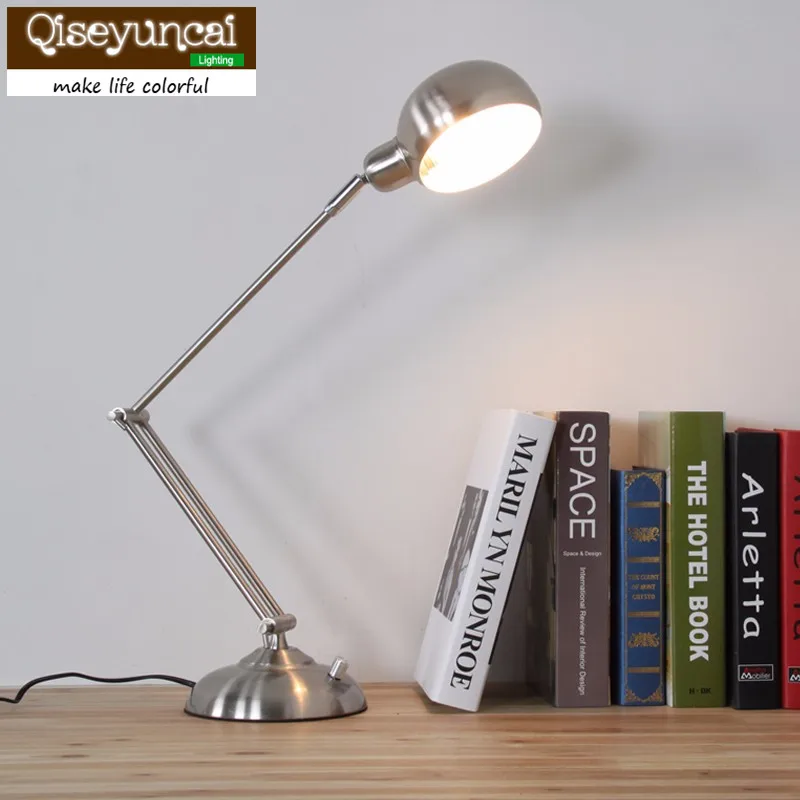 

Qiseyuncai High quality metal long arm folding LED desk lamp the bedroom study office that shield an eye dimming desk lamp