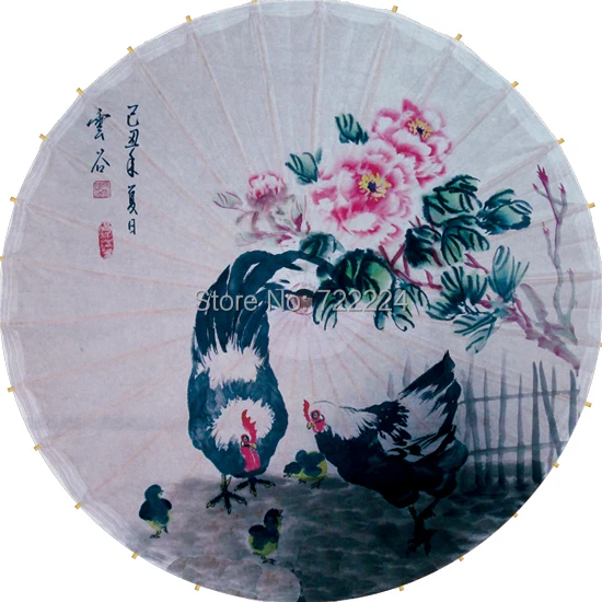 Free shipping dia 84cm chinese elegant paining oiled paper umbrella waterproof parasol decorative props dance umbrella