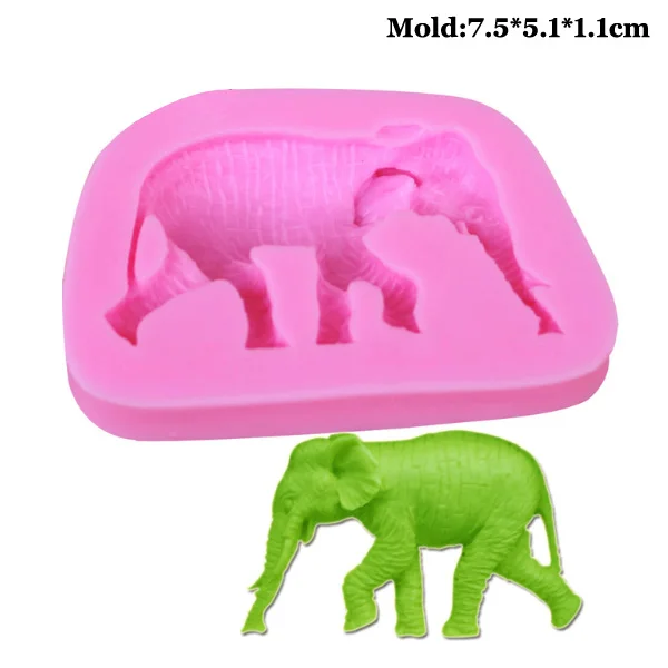 2 Typles Elephant UV Resin Silicone Mold Fondant Chocolate Candy Gumpaste Lollipop Crystal Epoxy Soft Clay Bake Tools C352