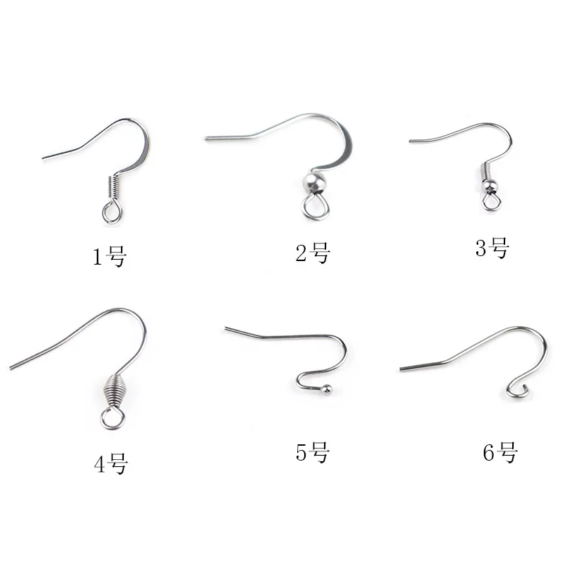 50Pcs Surgical Stainless Steel Hypoallergenic French Hook Earwires Fishhook Clasp with Spring Fit DIY Earring Jewelry Component